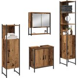  Set namještaja za kupaonicu 4 kom. Smeđa 33 x 33 x 185,5 cm | shoptok.hr