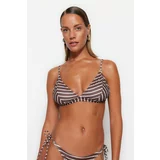 Trendyol bikini top - brown - striped