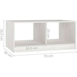 vidaXL Klubska mizica bela 75x50x33,5 cm trdna borovina | Shoptok.si