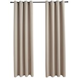 Furnova Zatemnitvene zavese s kovinskimi obročki 2 kosa bež 140x175 cm, (21918471) | Shoptok.si