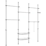 nastavljiva garderobna omara z dvigom za oblačila 311 x 37 x 295 cm KLS04-II-HG, (5000018648)