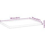 Stolna Mizna plošča pravokotna 100x70x4 cm trden akacijev les, (21411974) | Shoptok.si