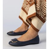 Gemre Navy blue women's ballet flats with rhinestones Bejla | Shoptok.si
