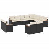  12-dijelni set vrtnih sofa od poliratana s jastucima crni | shoptok.hr