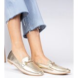 Gemre Golden elegant loafers with a golden ornament and rhinestones Kalisa | Shoptok.si