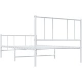 Metalni okvir kreveta uzglavlje i podnožje bijeli 107x203 cm | shoptok.hr