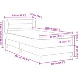 vidaXL Box Spring Bed z vzmetnico temno siva 80x200 cm Tkanina | Shoptok.si