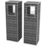  Gabionske stupne košare/sadilice 2 kom čelične 50 x 50 x 160 cm | shoptok.hr