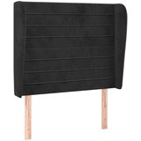  Vzglavje z ušesi črno 103x23x118/128 cm žamet, (20932674) | Shoptok.si