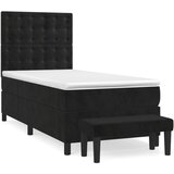 The Living Store Box spring postelja z vzmetnico črna 80x200 cm žamet - Box Spring Postelja, (21489345) | Shoptok.si