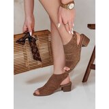 DStreet Sandały damskie zabudowane ZALVISA khaki | Shoptok.si
