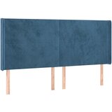 The Living Store vzglavje z ušesi temno modro 183x16x118/128 cm žamet - vzglavje, (21418658) | Shoptok.si