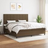  Krevet s oprugama i madracem tamnosmeđi 200x200 cm od tkanine | shoptok.hr