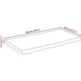 Stolna ploča 100x40x2,5cm od masivnog drva manga sa živim rubom | shoptok.hr
