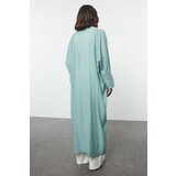 Trendyol Mint Pearl Detailed Woven Shiny Fabric Cap & Abaya & Abaya | Eponuda.ba