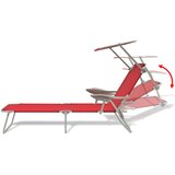  Ležaljka za sunčanje s krovom čelična crvena | shoptok.hr