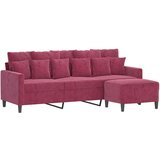  Trosjed s tabureom crvena boja vina 180 cm baršunasti | Eponuda.com