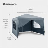 Vonhaus pop up paviljon slate z utežmi - siv | Shoptok.si