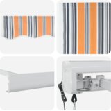 vidaXL Automatska Uvulačna Tenda Višebojna Pruga 500x300 cm | shoptok.hr
