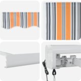 vidaXL Avtomatska retraktibilna tenda večbarvna črta 500x300 cm | Shoptok.si