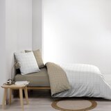 Douceur d intérieur Bela/bež bombažna posteljnina za zakonsko posteljo 200x200 cm Cadria – | Shoptok.si