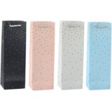  Wine Bottle Paper Gift Bag Gold Dots 35 x 12 x 9 cm Cene