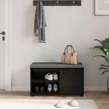  Klupa za hodnik s jastukom Crni hrast 80 x 38 x 46 cm | shoptok.hr