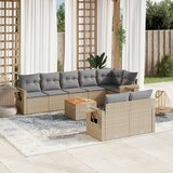 vidaXL 9-dijelni set vrtnih sofa s jastucima bež od poliratana | shoptok.hr