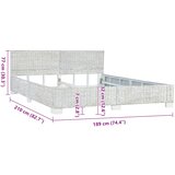  Okvir kreveta sivi od prirodnog ratana 180 x 200 cm | shoptok.hr