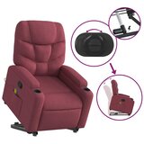  Masažni naslonjač na podizanje od tkanine crvena boja vina | shoptok.hr