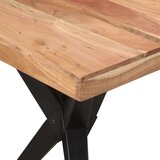  Blagovaonski stol crni 140x70x76 cm od masivnog bagremovog drva | shoptok.hr