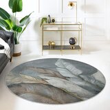 Mila Home zelena/siva pralna okrogla preproga ø 150 cm dusty leaves – | Shoptok.si