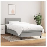  Box spring postelja z vzmetnico svetlo siv 100x200 cm blago | Shoptok.si