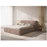 Micadoni Svijetlo ružičasti tapecirani bračni krevet s prostorom za odlaganje s podnicom 140x200 cm Simon Olivia – | shoptok.hr