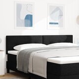 vidaXL Naslon za glavu sa gumbima Crna 180 cm Tkanina | shoptok.hr