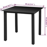  Vrtna jedilna garnitura 3-delna z blazinami poli ratan črna, (20598072) | Shoptok.si