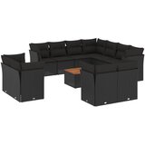  12-dijelni set vrtnih sofa od poliratana s jastucima crni | shoptok.hr