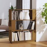 vidaXL knjižna omara/pregrada medeno rjava 80x25x101 cm trden les Cene