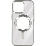 AVIZAR Silikonski ovitek MagSafe iPhone 15 Pro Max Chrome, serija ChroCam - srebrn, (20834401) | Shoptok.si