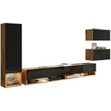 P & B Dnevni Regal Amadeo, Črna, Barva Hrasta, Led, 4-Delno Cene