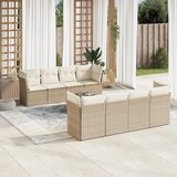 vidaXL 9-dijelni set vrtnih sofa s jastucima bež od poliratana | shoptok.hr