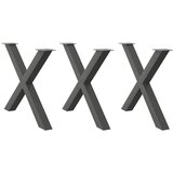 vidaXL noge za jedilno mizo x-oblika 3 kosi antracit 90x(72-73) cm Cene