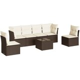  7-dijelni set vrtnih sofa od poliratana s jastucima smeđi | shoptok.hr