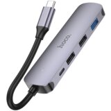 hoco. priklopna postaja HUB HB27 - 5v1 2x USB, HDMI 4K, USB-C PD 100W | Shoptok.si