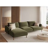 Micadoni Zelena žametna kotna sedežna garnitura (levi kot/z ležalnikom) Naomi – | Shoptok.si