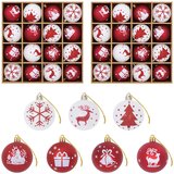  Set božićnih kuglica 32 kom. Crvena i bijela Ø 6 cm Plastika | shoptok.hr