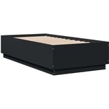 vidaXL Posteljni okvir črn 75x190 cm inženirski les | Shoptok.si