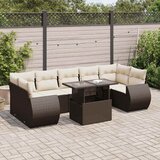  8-dijelni set vrtnih sofa s jastucima smeđi od poliratana | shoptok.hr