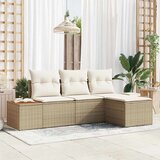  Sjedeća garnitura za vrt 4 pcs Bež i krema Poli Ratan | shoptok.hr