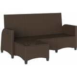  Vrtna sofa za ležanje jastucima obliku slova L smeđi poliratan | shoptok.hr